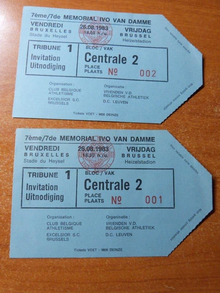 Atletiek Memorial Ivo Van Damme 83-84-86, Verzenden, Gebruikt, Spelerskaart