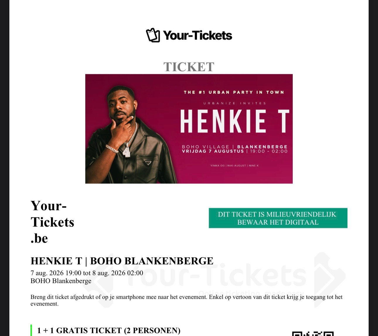 Henkie t boho village blankenberge, Deux personnes