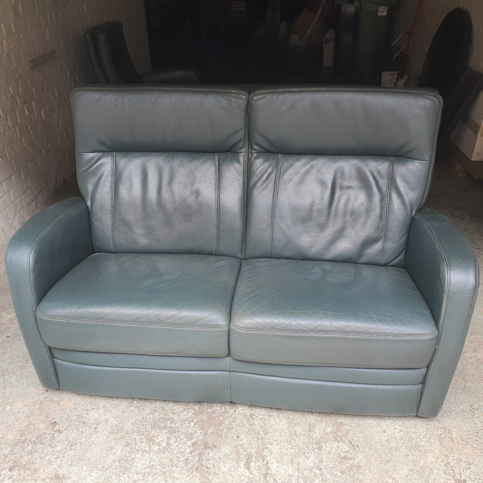 feuteuil 2 pièces cuir, 200 à 250 cm, Banc droit, Enlèvement, Utilisé