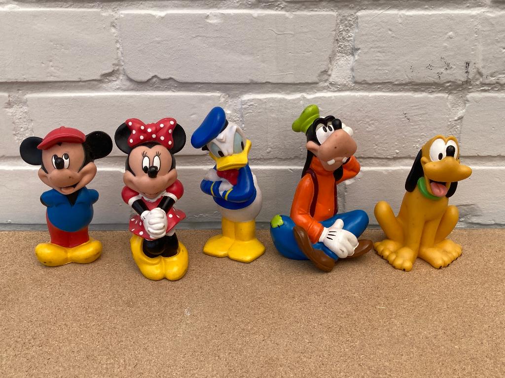 Set van 5 rubberen Disney figuren, Ophalen of Verzenden, Donald Duck, Gebruikt, Beeldje of Figuurtje