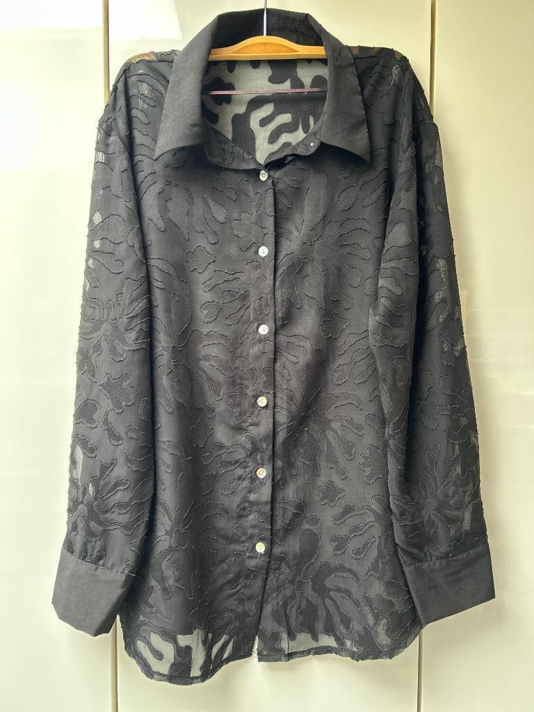 Chemisier noir transparent Shein - Taille L ---, Vêtements | Femmes, Blouses & Tuniques, Taille 42/44 (L), Enlèvement ou Envoi