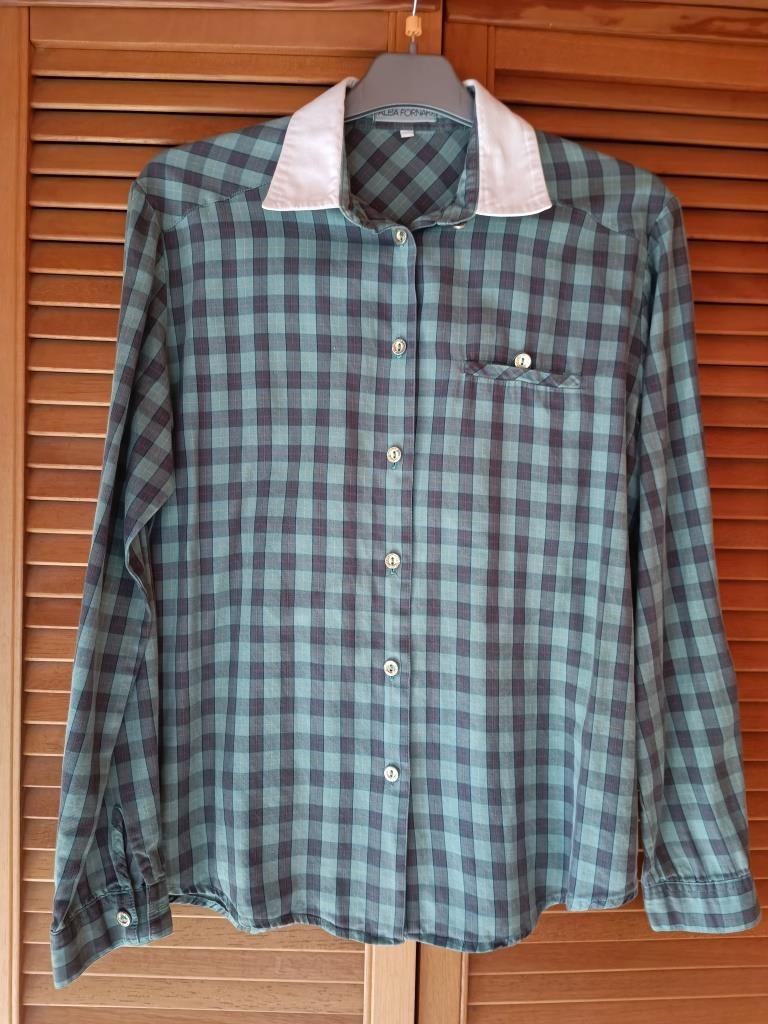 ALBA FORNARI Schotse blouse met witte kraag - T38, Overige kleuren, Alba Fornari, Zo goed als nieuw, Ophalen