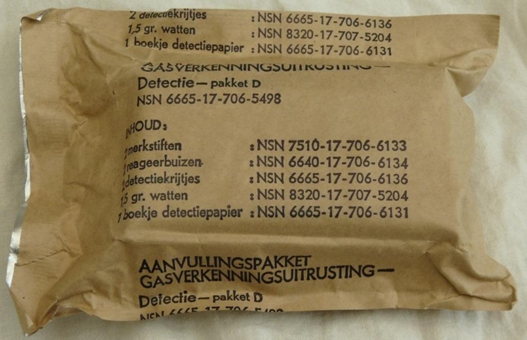 Aanvullingspakket Gasverkennings Uitrusting D, NBC, KL, 1965, Collections, Objets militaires | Général, Armée de terre, Enlèvement ou Envoi