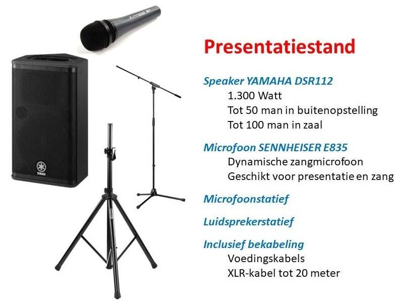Te Huur - Presentatieset microfoon / luidspreker, Ophalen, Zo goed als nieuw, Audio