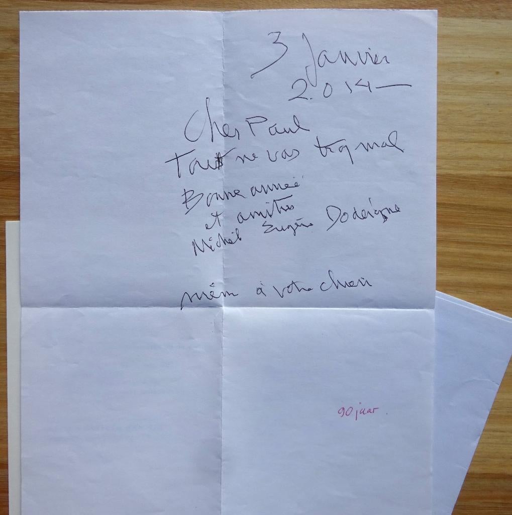 Eugène Dodeigne, folder en briefje, signed**, Boeken, Ophalen of Verzenden, Zo goed als nieuw, Beeldhouwkunst