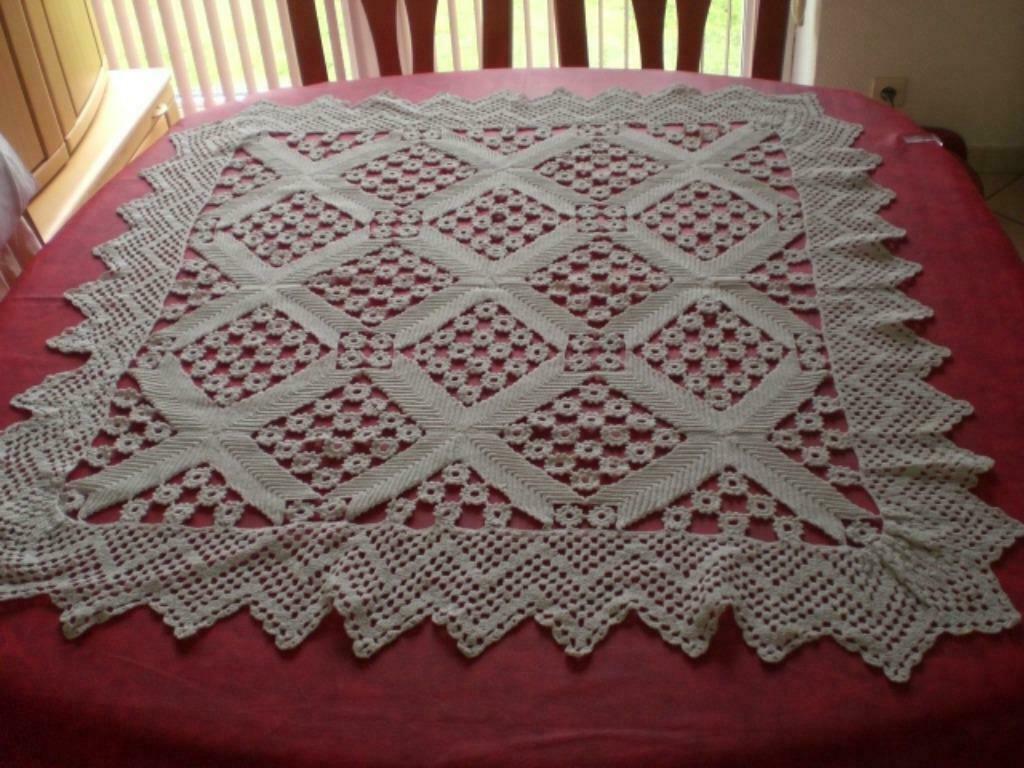 Nappe au crochet fait main, Ophalen of Verzenden, Gebruikt, Vierkant