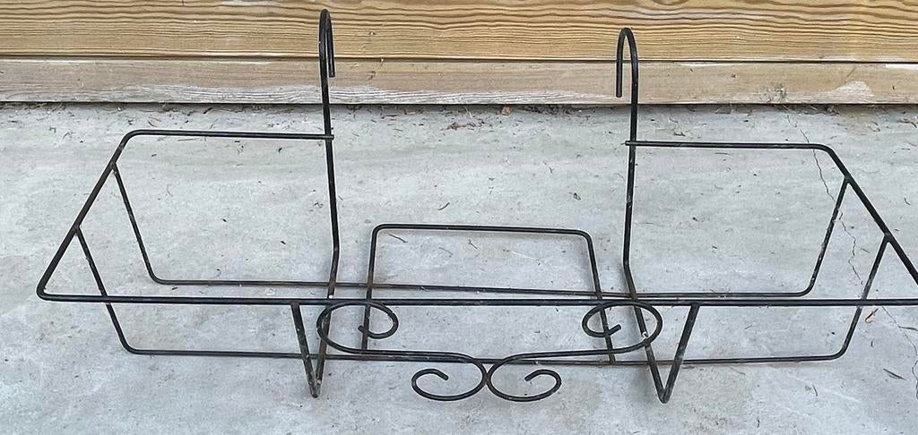 2 jardinières, Comme neuf, Rectangulaire, Métal, Balcon