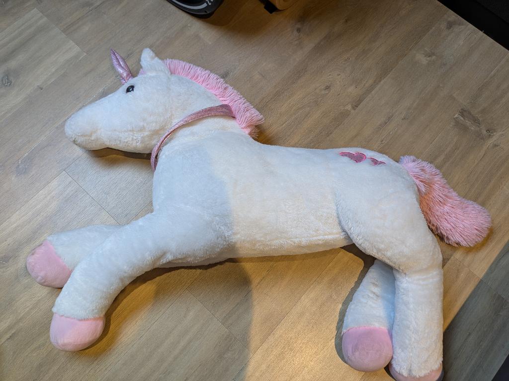 Grote knuffel eenhoorn, Enfants & Bébés, Jouets | Peluches, Enlèvement, Comme neuf, Licorne