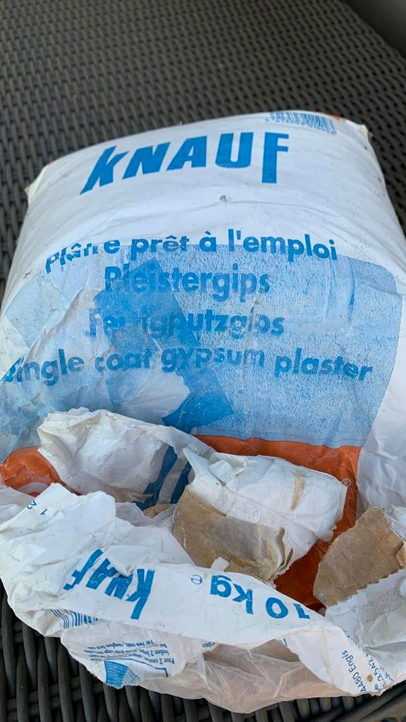Knauf pleistergips 1/3 ervan gebruikt van de 10 kg., Enlèvement, Utilisé