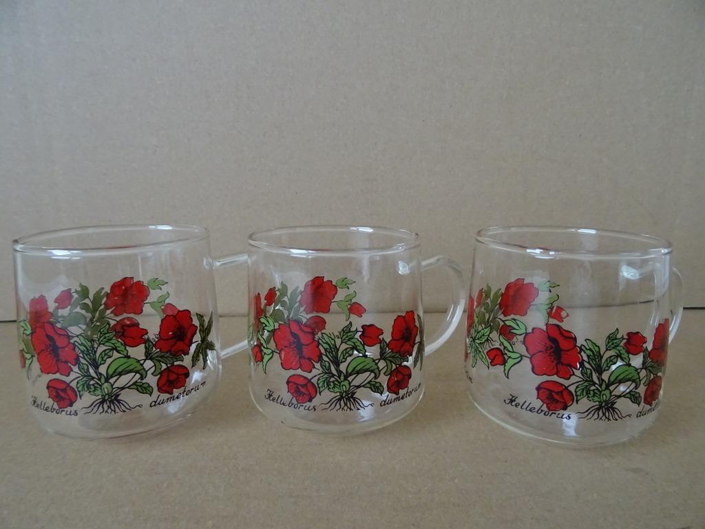 Verres à thé vintage verre à thé vintage décoré de fleurs 3x, Antiquités & Art, Enlèvement ou Envoi