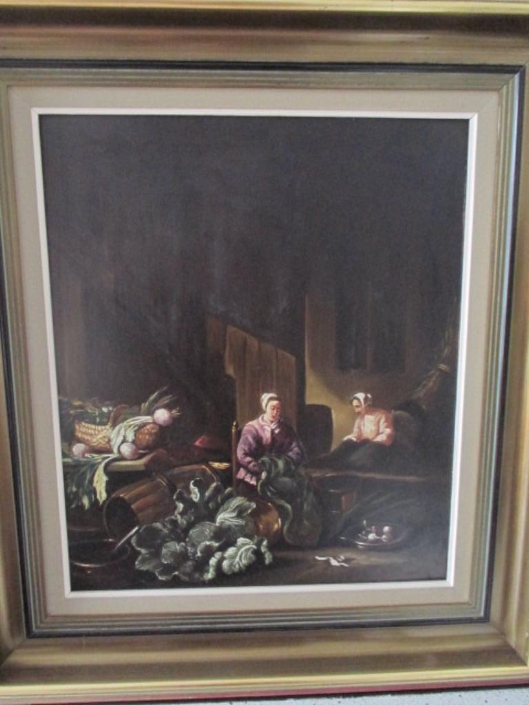 Schilderij op paneel - met monogramm, Antiek en Kunst, Kunst | Schilderijen | Klassiek, Ophalen