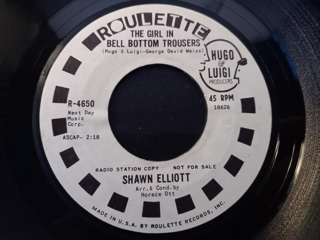 Shawn Elliott – The Girl In Bell Bottom Trousers / Sandy..'7, Enlèvement ou Envoi, Comme neuf, Autres formats