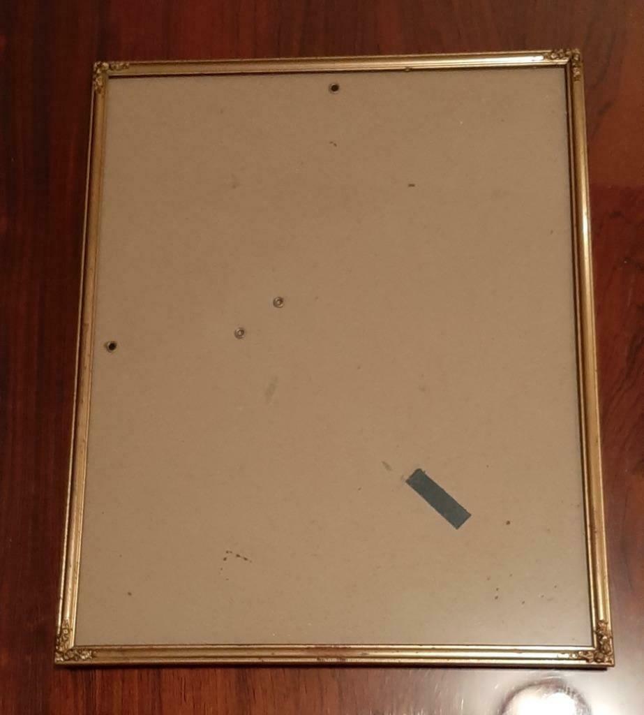 Cadre ancien métal doré 30x24cm, Enlèvement