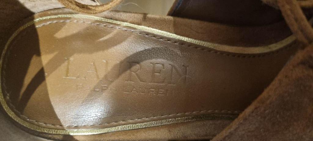 UTC) Ralph Lauren T7 of 38 suède schoen, Kleding | Dames, Schoenen, Pumps, Bruin, Verzenden, Zo goed als nieuw