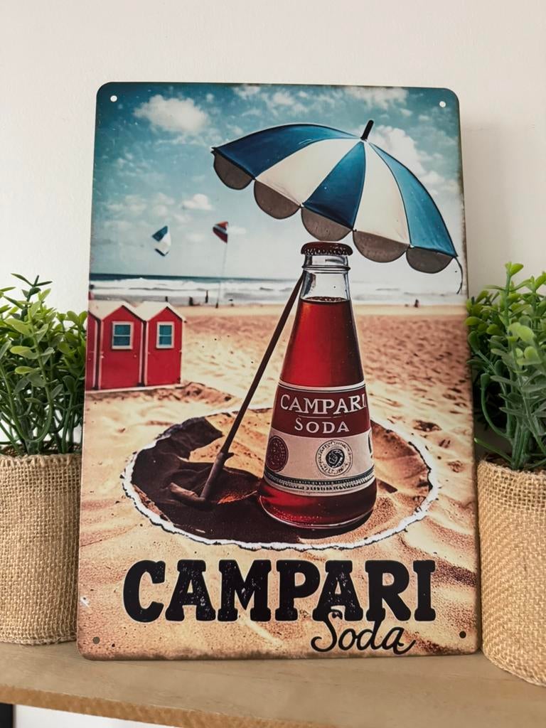 Metalen reclamebord Campari, Verzamelen, Merken en Reclamevoorwerpen, Ophalen of Verzenden, Nieuw, Reclamebord