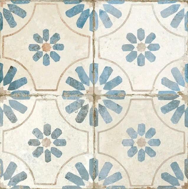 Vintage vloertegels - Peronda FS Blume Blue - 45x45 cm, Doe-het-zelf en Bouw, Ophalen of Verzenden, Nieuw, Overige typen
