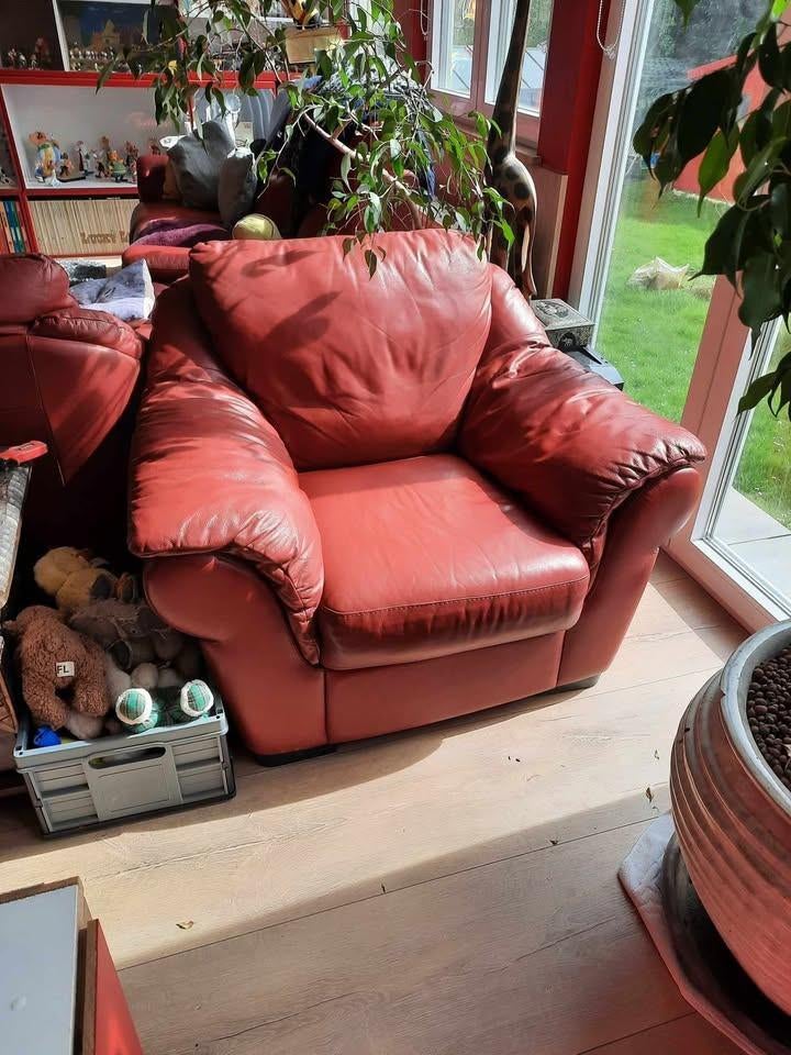 Fauteuil club cuir rouge, Maison & Meubles, Fauteuils, Enlèvement, Cuir