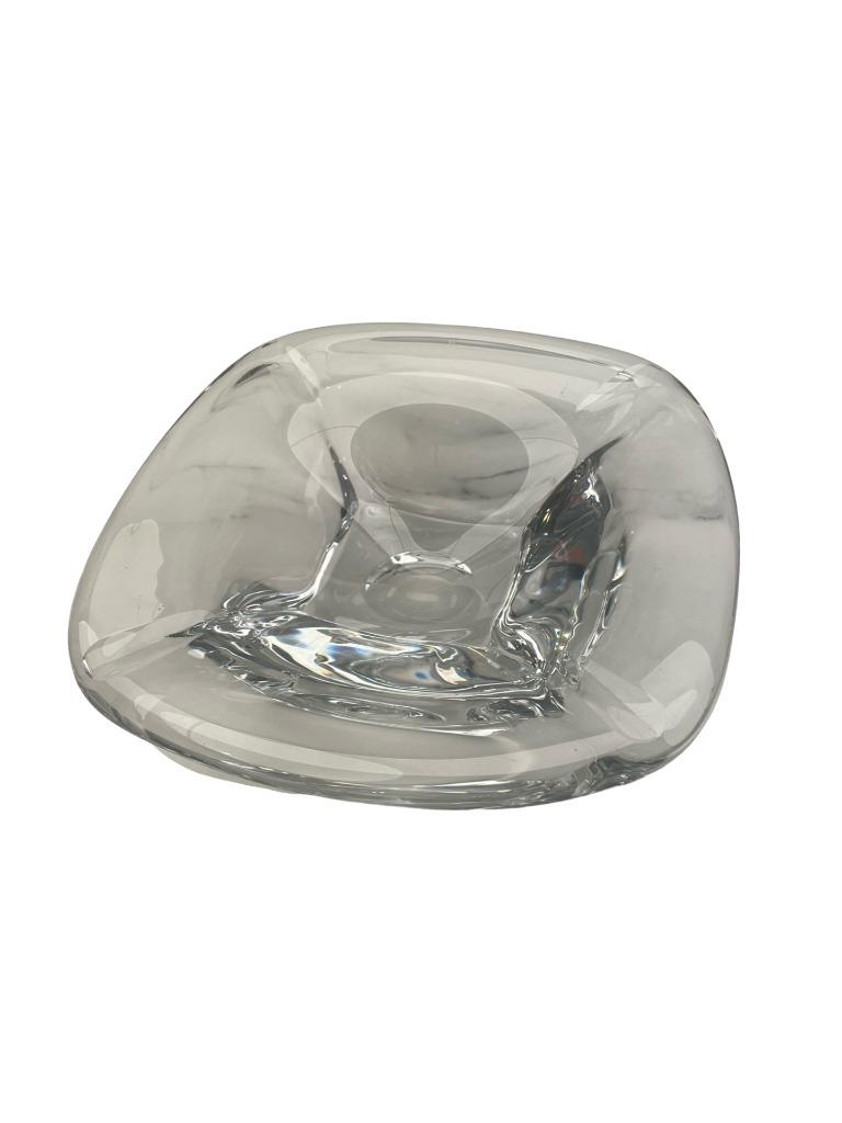 Cendrier carré en cristal blanc – Signé Val Saint Lambert –, Enlèvement ou Envoi