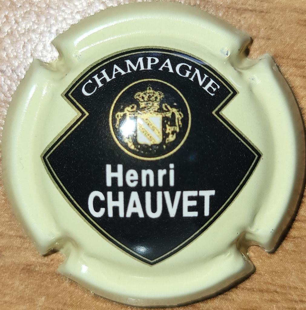 Capsule Champagne Henri CHAUVET crème & noir nr.08, Ophalen of Verzenden, Nieuw, Frankrijk, Champagne