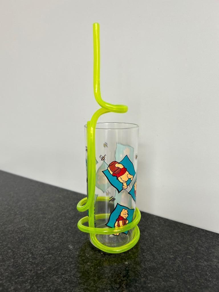 Plastic drinkbeker met rietje Winnie De Pooh, Ophalen, Zo goed als nieuw
