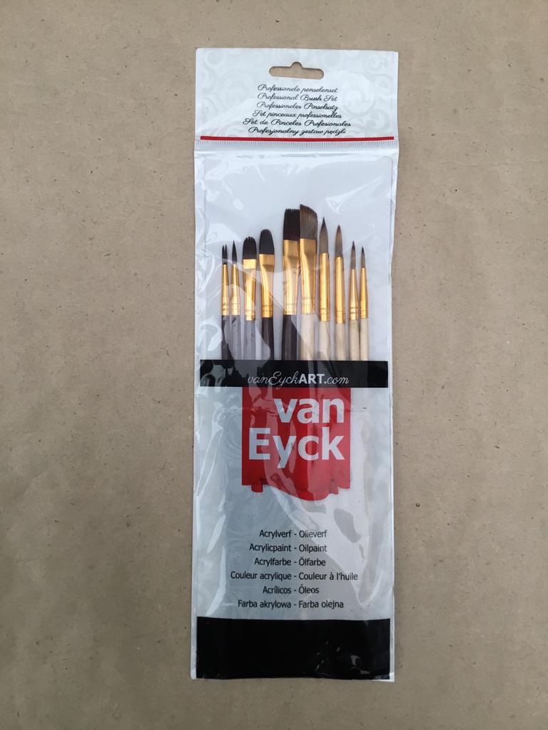 Van Eyck Penselen 10-delige set voor acryl- en olieverf, Hobby en Vrije tijd, Ophalen of Verzenden, Nieuw, Penseel of Kwast