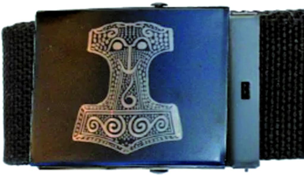 Ceinture avec boucle en métal « Thors hammer » Nouveau, Neuf, 115 cm ou plus, Ceinture, Noir