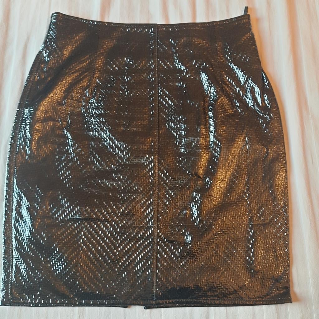 ALMA ITALIA*Jupe en cuir texturé*Noire*NOUVEAU*, Neuf, ALMA, Enlèvement, Noir