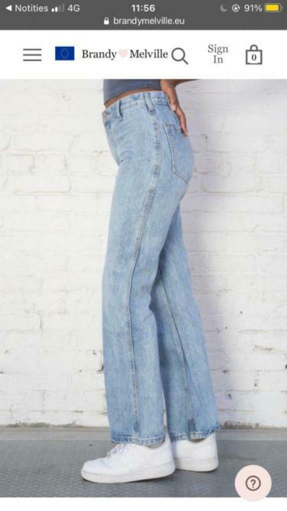 Jeansbroek - Brandy Melville - Small - meisjes, Kleding | Dames, Ophalen, Nieuw, Blauw, Overige jeansmaten