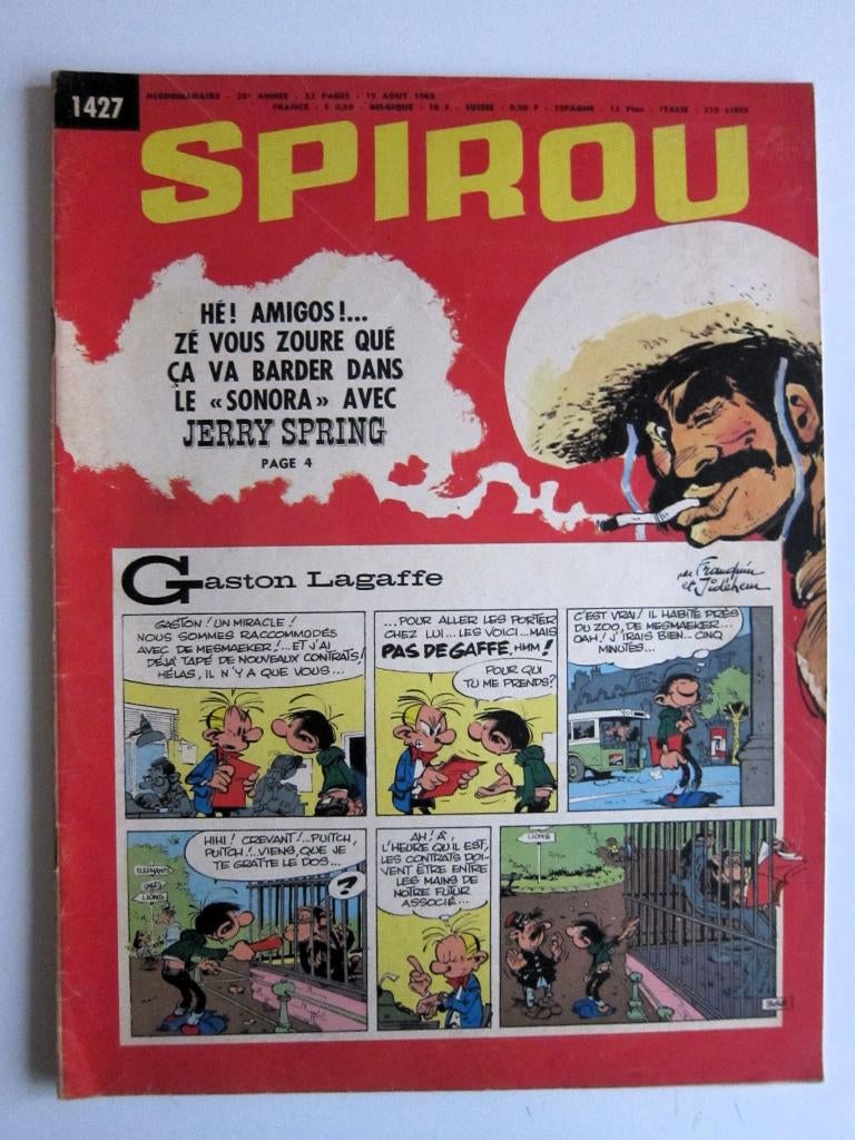 Hebdo Spirou 1427 + mini-récit n°283 (1965), Livres, BD, Utilisé, Une BD, Enlèvement ou Envoi
