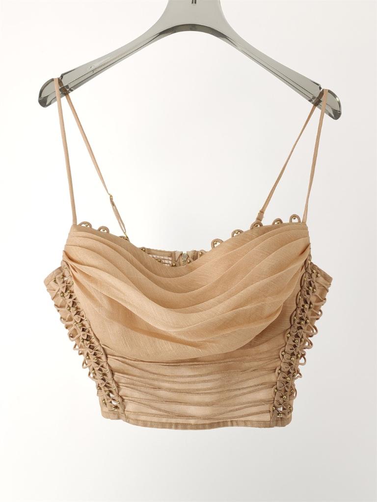 Silk linen corset top Zimmermann, Overige typen, Verzenden, Beige, Zimmermann