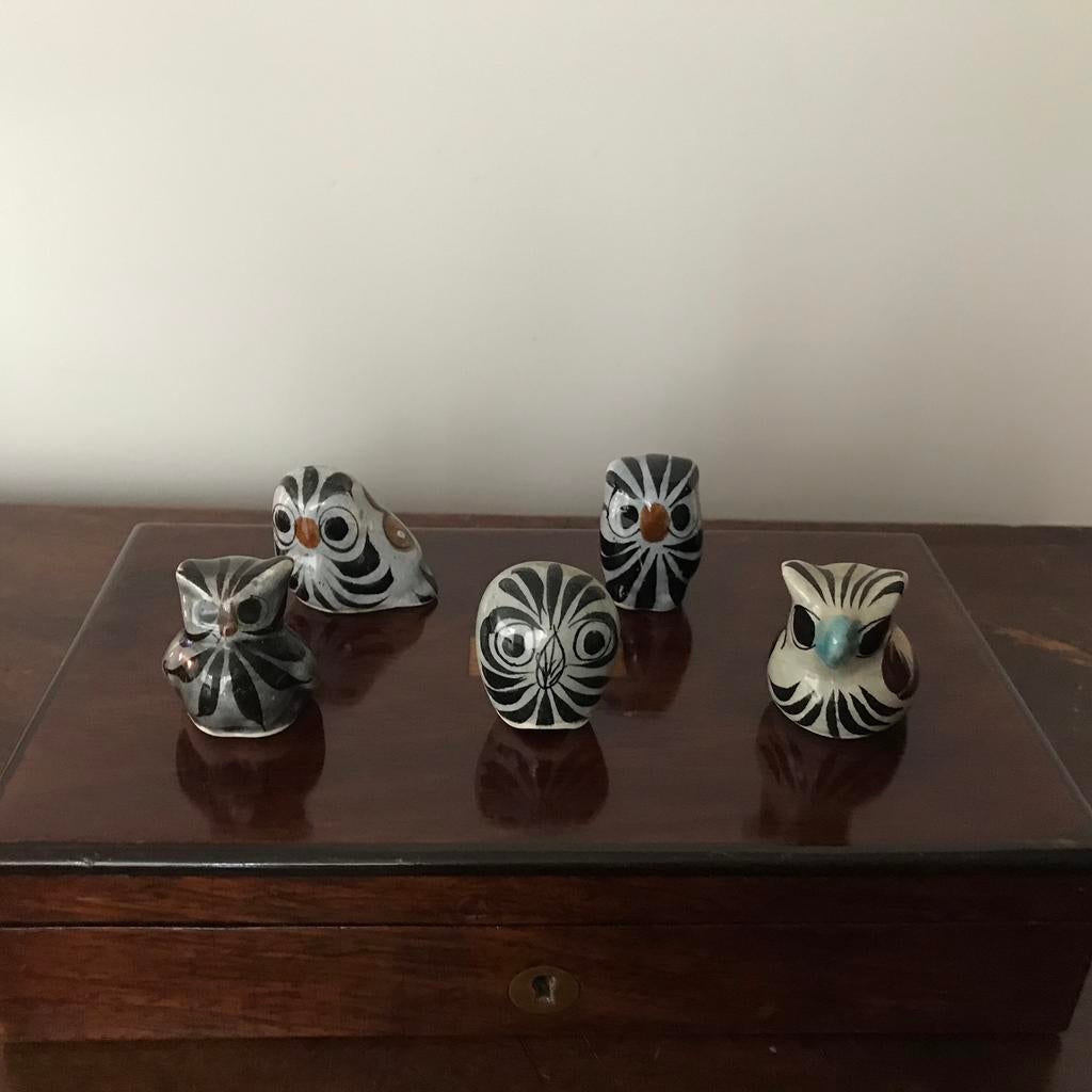 Vintage miniatuur keramieken uiltjes, Mexico, Enlèvement ou Envoi, Comme neuf