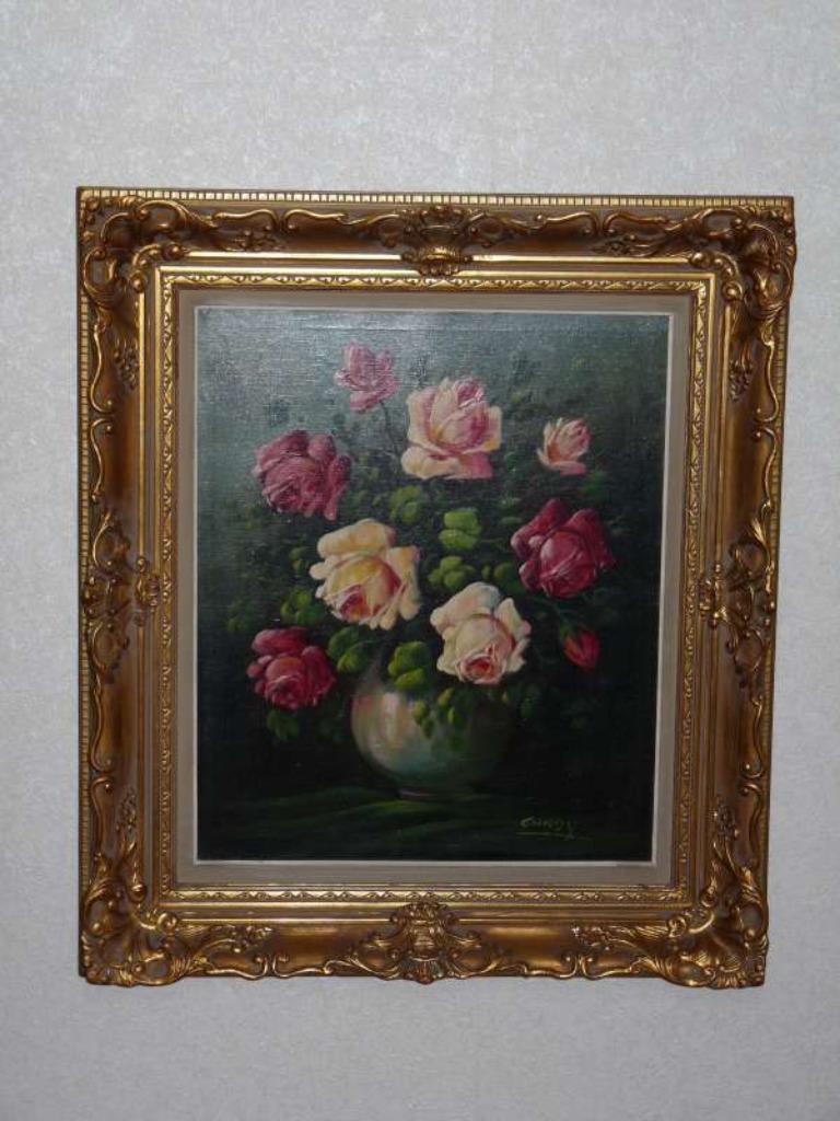Schilderij rozen, Antiek en Kunst, Ophalen of Verzenden
