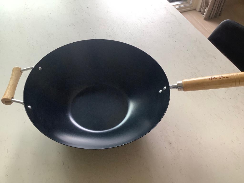 Wok Carbon steel dia35cm geschikt voor inductie, Ophalen, Nieuw, Overige materialen, Wok