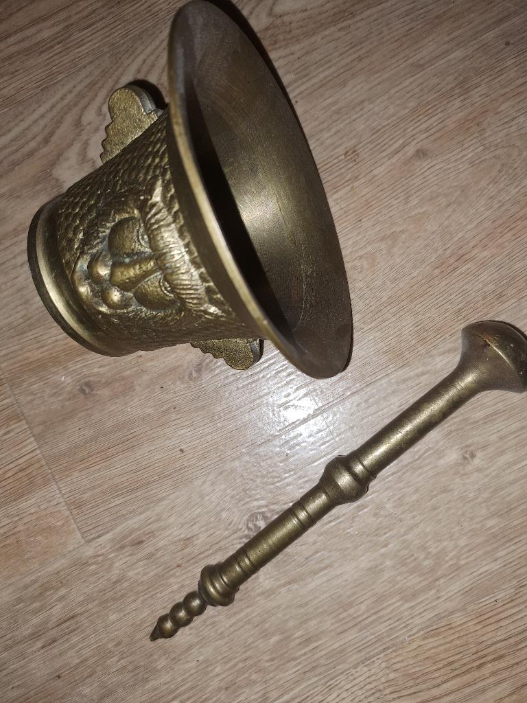 vijzel en stamper brons of koper, Verzenden, Brons