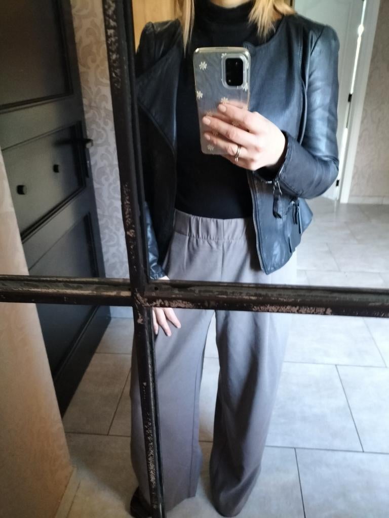 Leather jacket, Zara, jasje, vest, leren jas, Kleding | Dames, Maat 38/40 (M), Ophalen of Verzenden, Zo goed als nieuw, Zara