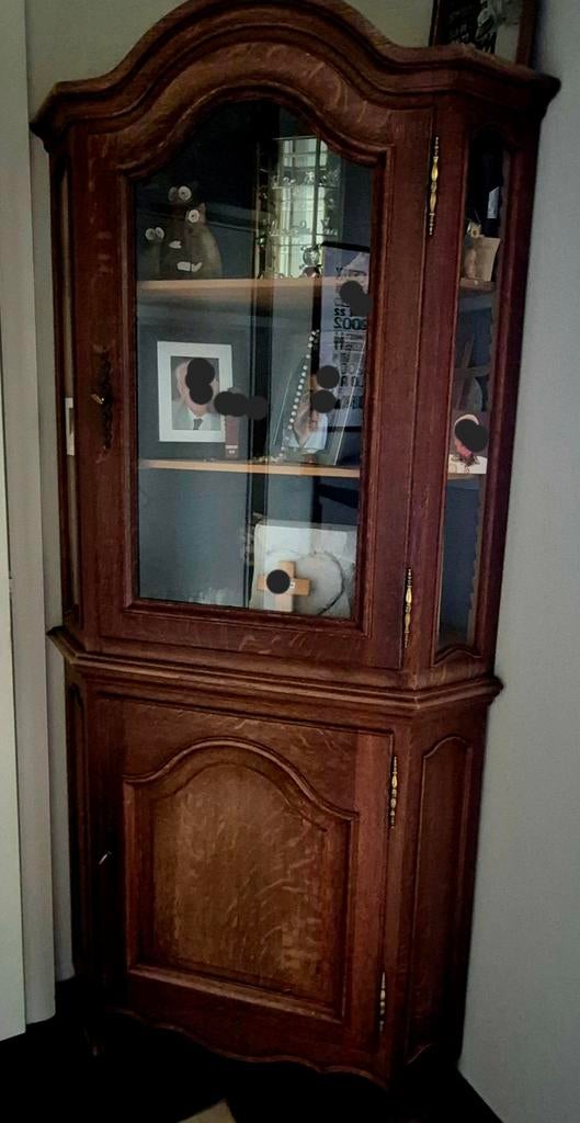 Hoekkast en laag kastje, Huis en Inrichting, Ophalen, Gebruikt, Glas