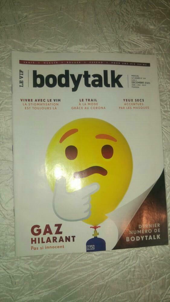 Revue bodytalk le vif n144 decembre 2021, Livres, Journaux & Revues, Enlèvement ou Envoi, Comme neuf