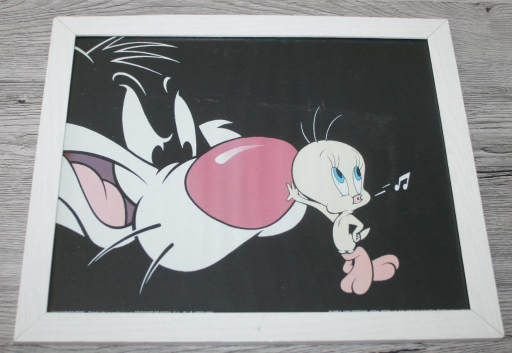 Tweety & Sylvester Warner Bros., éditions 1998, Verzamelen, Ophalen, Looney Tunes, Gebruikt, Plaatje, Poster of Sticker