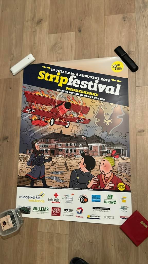 Suske en wiske mega affiche middelkerke 2014, Ophalen of Verzenden, Suske en Wiske, Zo goed als nieuw