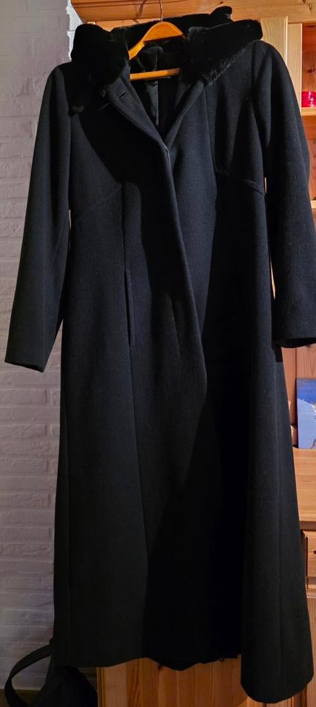 Lange wollen mantel dames zwart maat 42, Kleding | Dames, Jassen | Winter, Gedragen, Maat 38/40 (M), Zwart, Ophalen