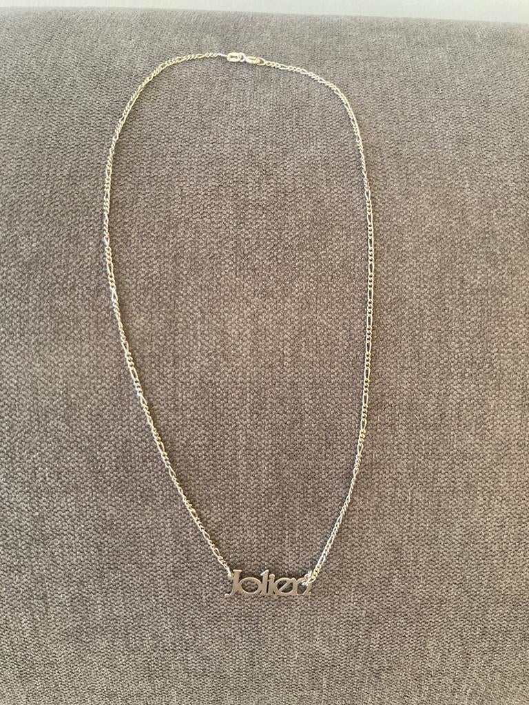 Zilveren 925 ketting naam ‘Jolien’ zo goed als nieuw, Ophalen of Verzenden, Zo goed als nieuw, Zilver, Zilver