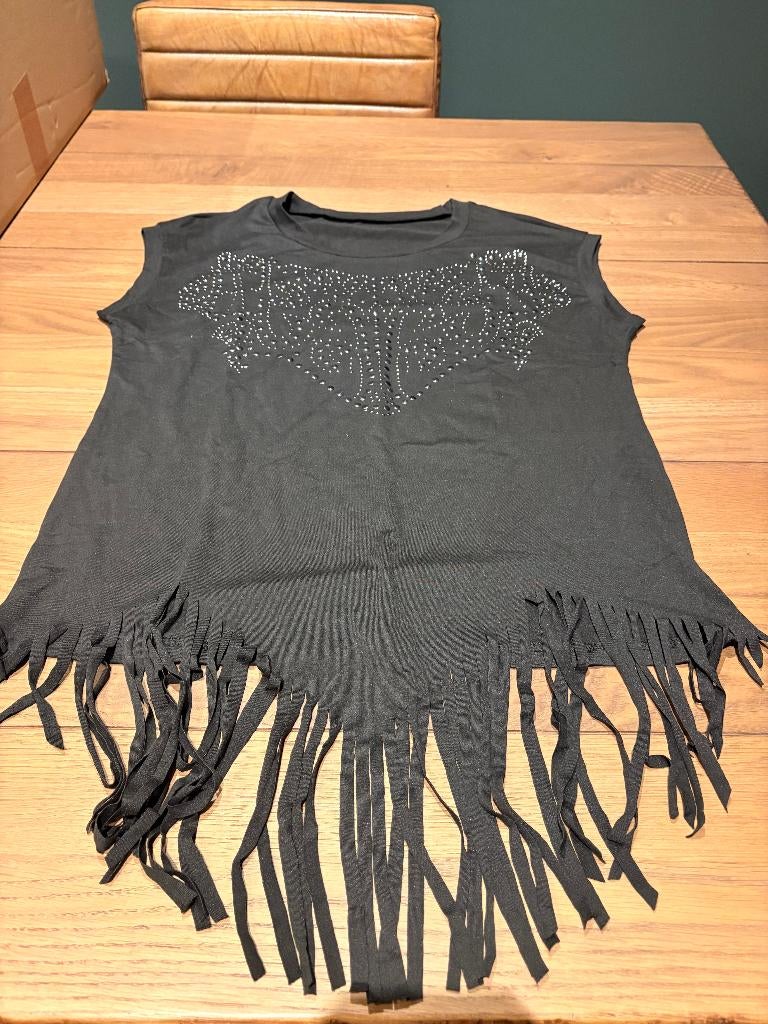 Zwart T-Shirt Dames maat M - nieuw, Zwart, Nieuw, Ophalen of Verzenden, Zonder mouw