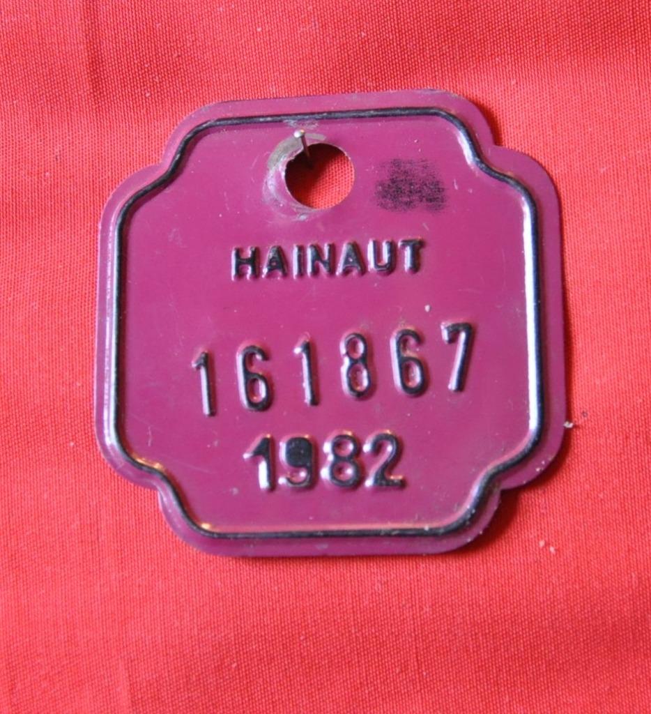 plaque de velo hainaut 1982, Collections, Enlèvement ou Envoi, Utilisé
