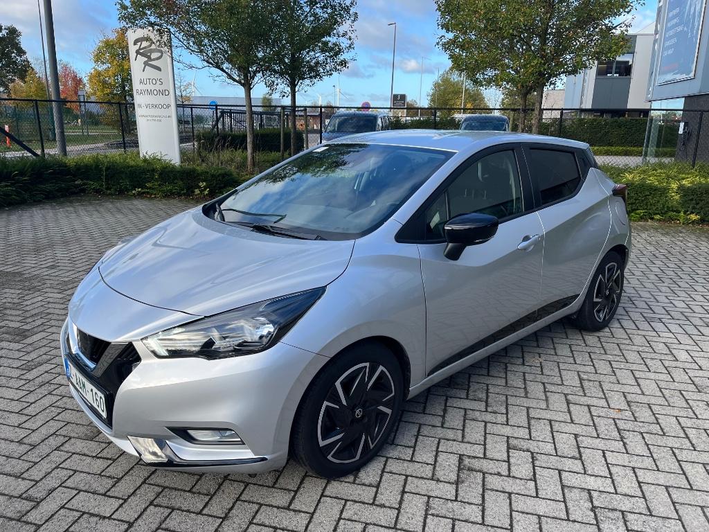 Nissan Micra N-DISIGN NAVIGATIE AIRCO PDC CRUISE EURO 6D, Auto's, Nissan, Stof, USB, 5 deurs, Zilver of Grijs
