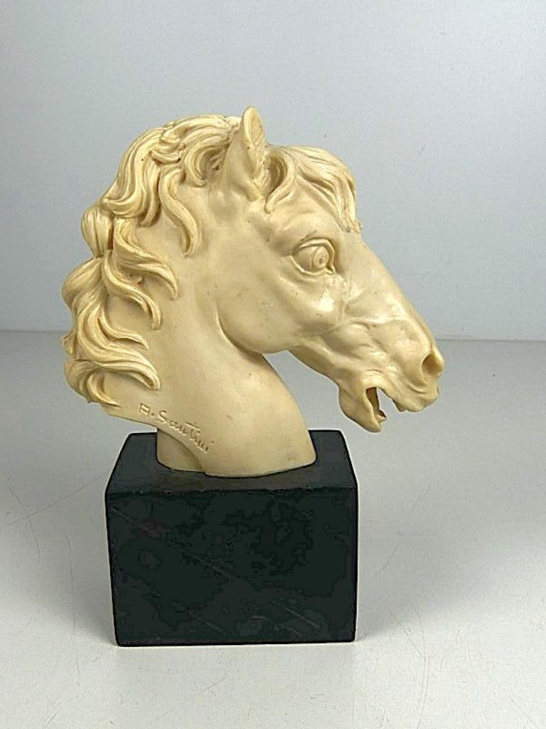Statue italienne en forme de tête de cheval - Santini, Antiquités & Art, Art | Sculptures & Bois, Enlèvement ou Envoi