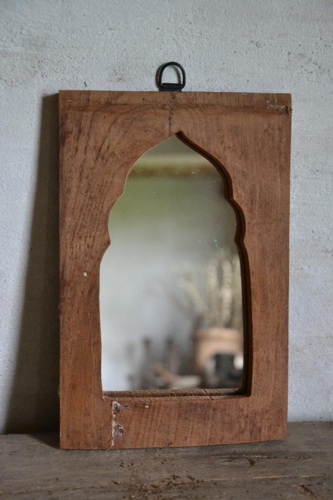 Prachtig houten spiegeltje, Neuf, Enlèvement ou Envoi, Moins de 100 cm, Rectangulaire