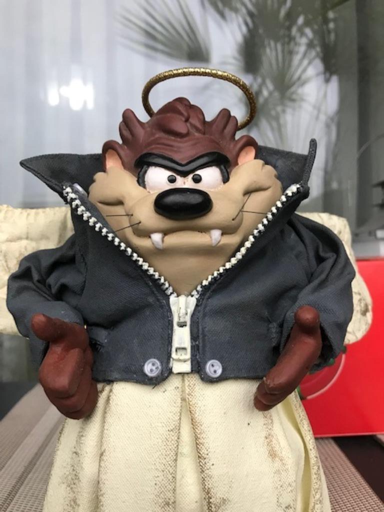 Diable Tasmanie Cartoon Warner Bros Motard Ange 1996😎👌🤗🎁, Enlèvement ou Envoi, Autres personnages, Comme neuf, Statue ou Figurine
