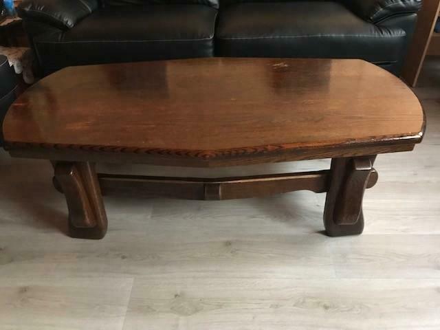 Table base de Salon en chêne massif 70x140xh47cm, 75€, Maison & Meubles, 100 à 150 cm, Enlèvement ou Envoi, Comme neuf, 50 à 100 cm