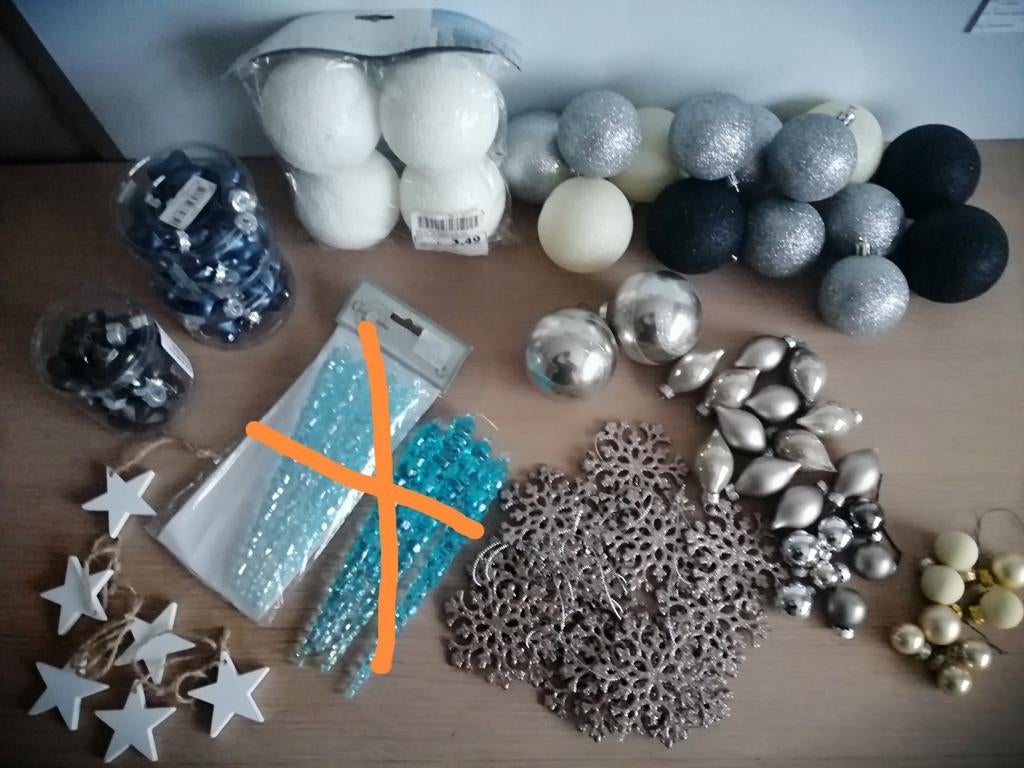 verschillende kerstdecoratie wit, blauw, zilver, zwart,..., Diversen, Ophalen of Verzenden, Nieuw