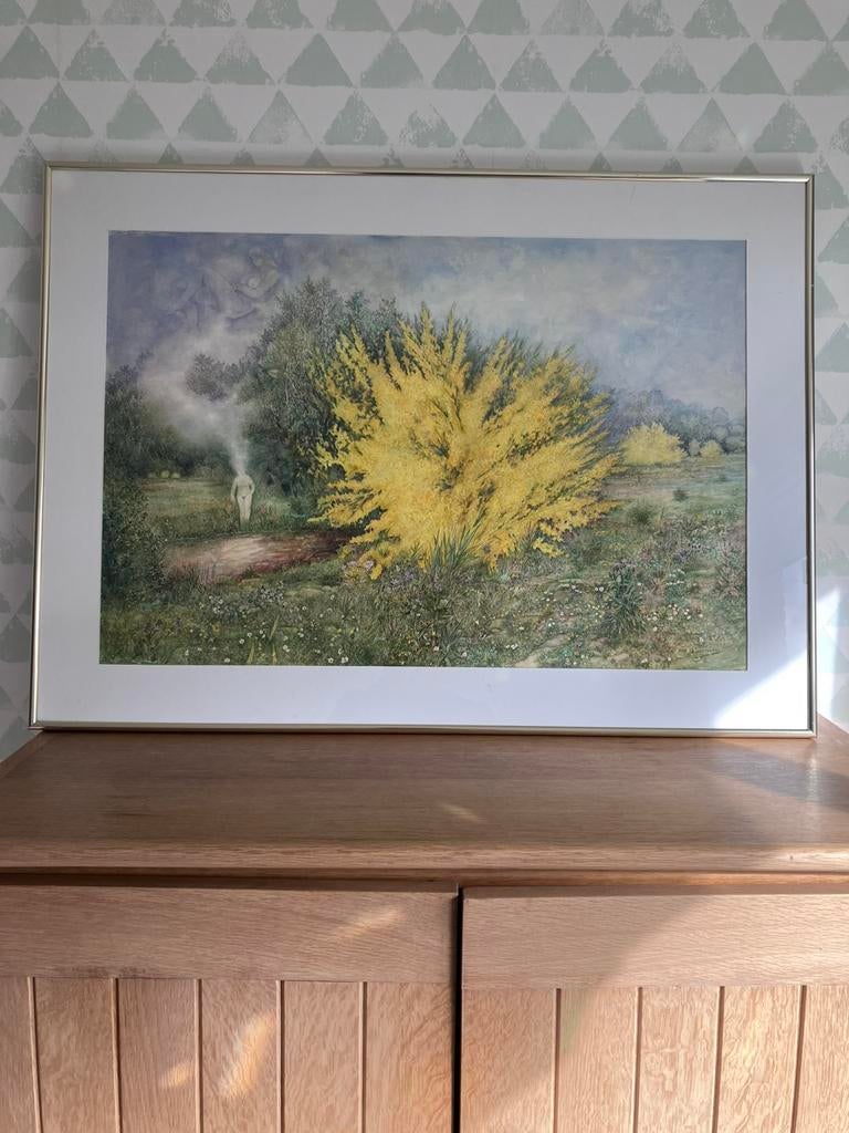 Jan Keustermans - grote aquarel 2, Antiquités & Art, Art | Peinture | Abstraite, Enlèvement